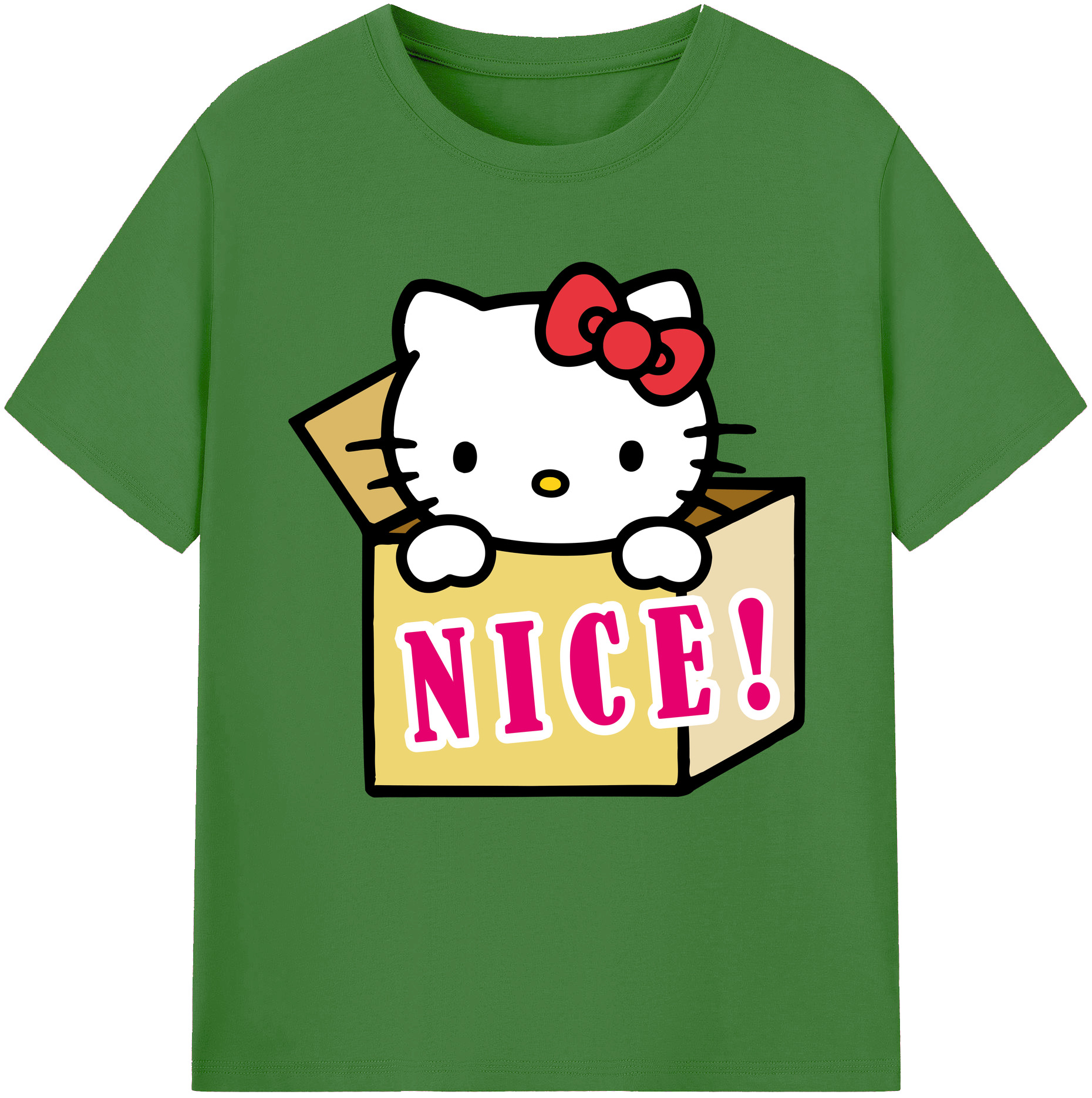 （画像用） Hello Kitty ハローキティ レディースカジュアルプリントTシャツ（綿100％）